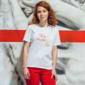 Chic Modern Red en White Merry Kerstfeestdag T-shirt