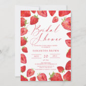 Chic Modern Red Strawberry Summer Vrijgezellenfees Kaart (Voorkant)