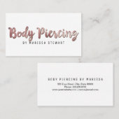 Chic Modern Roos Gold Brushlining Body Piercing Visitekaartje (Voorkant / Achterkant)