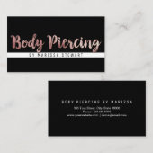 Chic Modern Roos Gold Brushlining Body Piercing Visitekaartje (Voorkant / Achterkant)