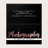 Chic Modern Roos Gold Brushstroke Fotograaf Visitekaartje (Buitenkant ongevouwen)