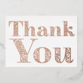 Chic Modern  Roos Gold Classy Hartelijk dank Folie Feestdagenkaart (Voorkant)