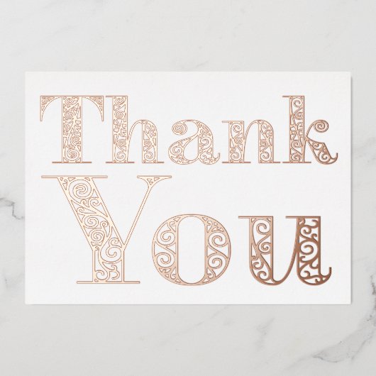 Chic Modern  Roos Gold Classy Hartelijk dank Folie Feestdagenkaart (Voorkant)