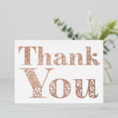 Chic Modern  Roos Gold Classy Hartelijk dank Folie Feestdagenkaart (Staand Voorkant)