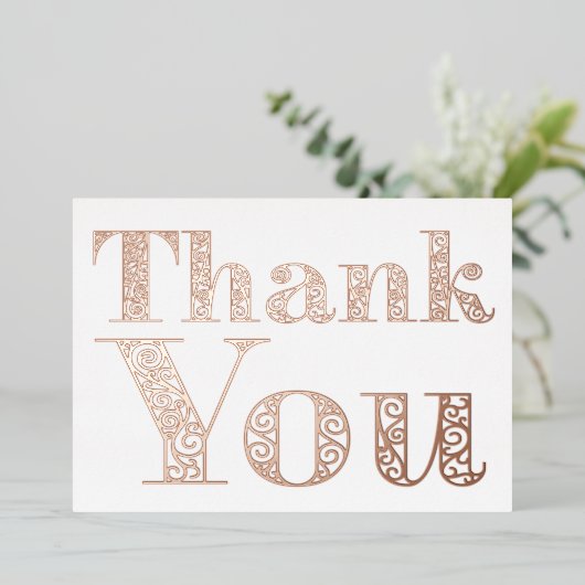 Chic Modern  Roos Gold Classy Hartelijk dank Folie Feestdagenkaart (Staand Voorkant)