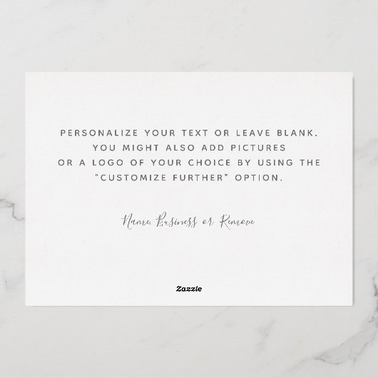 Chic Modern  Roos Gold Classy Hartelijk dank Folie Feestdagenkaart (Achterkant)