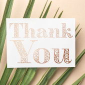 Chic Modern  Roos Gold Classy Hartelijk dank Folie Feestdagenkaart