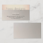 Chic Modern Roos Gold en Taupe Designer Visitekaartje (Voorkant / Achterkant)