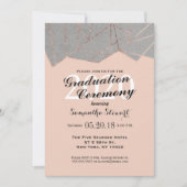 Chic Modern Roos Gold Geo Afstuderen Ceremony Kaart (Voorkant)