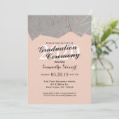 Chic Modern Roos Gold Geo Afstuderen Ceremony Kaart (Staand voorkant)