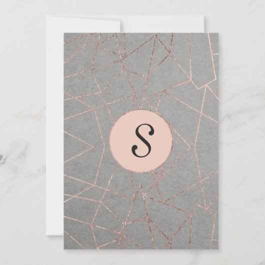 Chic Modern Roos Gold Geo Afstuderen Ceremony Kaart (Achterkant)