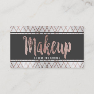 Chic Modern Roos Gold Geometric Makeup Artist Visitekaartje