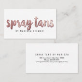 Chic Modern Roos Gold Simple Brushlijnsprot Tan Visitekaartje (Voorkant / Achterkant)