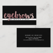 Chic Modern Roos Gold Simple Brushline Eyebrows Visitekaartje (Voorkant / Achterkant)
