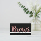 Chic Modern Roos Gold Simple Brusking Brows Visitekaartje (Staand voorkant)
