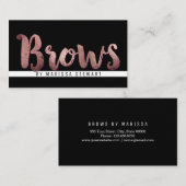 Chic Modern Roos Gold Simple Brusking Brows Visitekaartje (Voorkant / Achterkant)