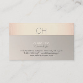 Chic Modern Roos Goud en Taupe Monogram Visitekaartje