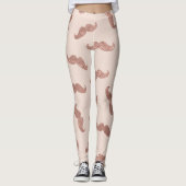 Chic Modern Roos Goud Roze Glitters Snorretjes Leggings (Voorkant)