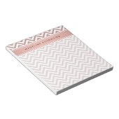 Chic Modern Roos Gouden Chevron Monogrammed Notitieblok (Schuin)