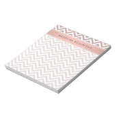 Chic Modern Roos Gouden Chevron Monogrammed Notitieblok (Linkerzijde)