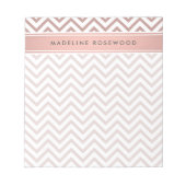 Chic Modern Roos Gouden Chevron Monogrammed Notitieblok (Voorkant)