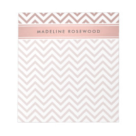 Chic Modern Roos Gouden Chevron Monogrammed Notitieblok