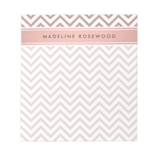 Chic Modern Roos Gouden Chevron Monogrammed Notitieblok