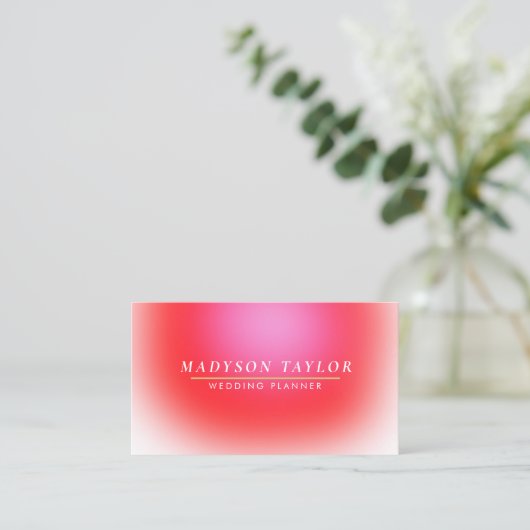 Chic Modern Roze Gradient Visitekaartje (Staand voorkant)