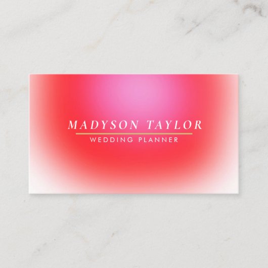 Chic Modern Roze Gradient Visitekaartje (Voorkant)