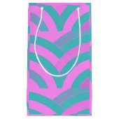 chic modern roze/groene chevrons klein cadeauzakje (Voorkant)
