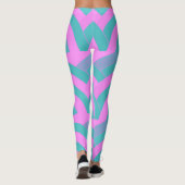 chic modern roze/groene chevrons leggings (Achterkant)