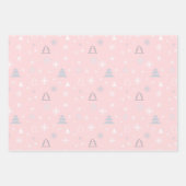 Chic Modern Roze Minimalistisch Scandi Kerstmis Inpakpapier Vel (Voorkant 3)