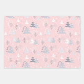 Chic Modern Roze Minimalistisch Scandi Kerstmis Inpakpapier Vel (Voorkant)