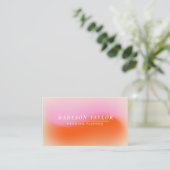 Chic Modern Roze Sinaasappel Gradient Visitekaartje (Staand voorkant)