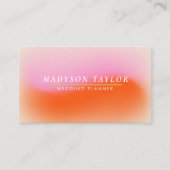 Chic Modern Roze Sinaasappel Gradient Visitekaartje (Voorkant)