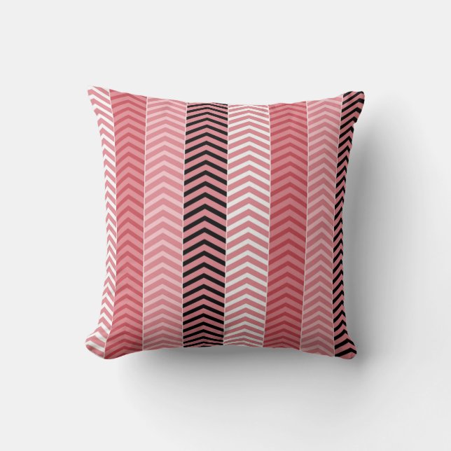 Chic Modern roze variegated Chevron Stripes Kussen (Voorkant)