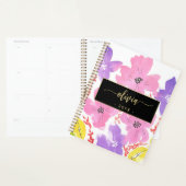 Chic Modern Roze Waterverf Bloemen 2025 Planner (Display)