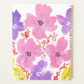 Chic Modern Roze Waterverf Bloemen 2025 Planner (Achterkant)