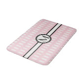Chic Modern roze zwart monogram Badmat (Gekanteld)