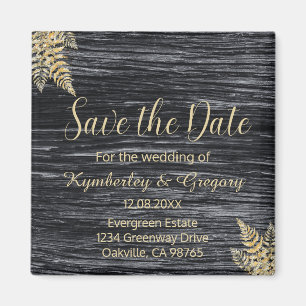Chic Modern Rustic Marriage Save the Date Magneet