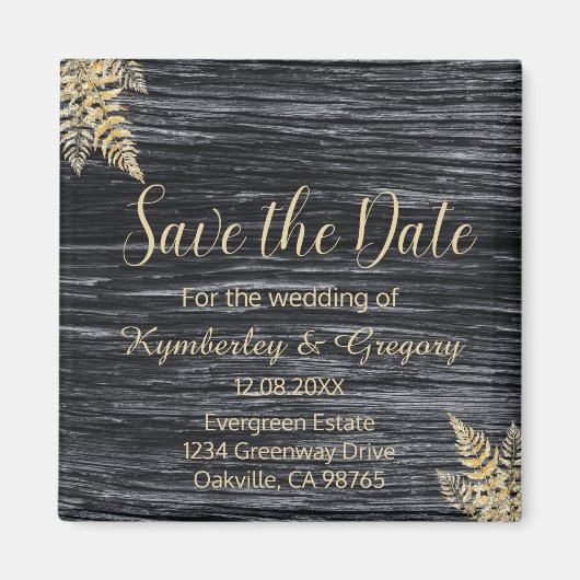 Chic Modern Rustic Marriage Save the Date Magneet (Voorkant)