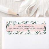 Chic Modern Sage Holiday Greenery & Snowflakes Etiket (Insitu)