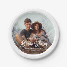 Chic Modern Schrift en Foto Minimalistische Bruids Papieren Bordje