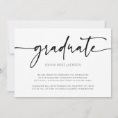 Chic modern Script 2 Foto Afstuderen Aankondiging (Achterkant)