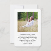 Chic Modern Script 2 Foto Baby shower Dank je Bedankkaart (Achterkant)