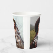 Chic Modern Script 2 Foto Minimal Bruidsdouche Papieren Bekers (Rechts)