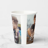 Chic Modern Script 2 Foto Minimal Vrijgezellenfees Papieren Bekers (Links)