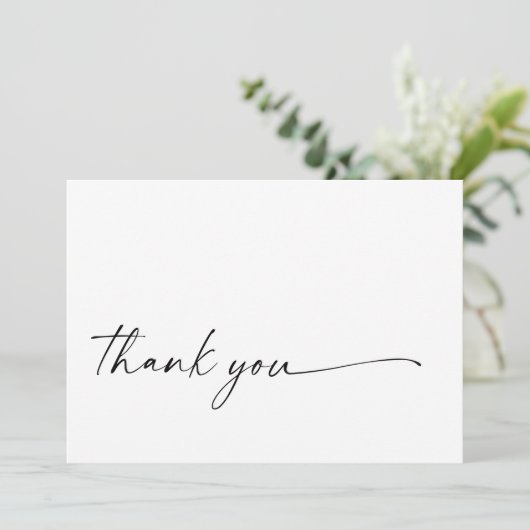 Chic + modern script bedankt platte kaart (Staand voorkant)