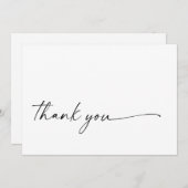Chic + modern script bedankt platte kaart (Voorkant / Achterkant)