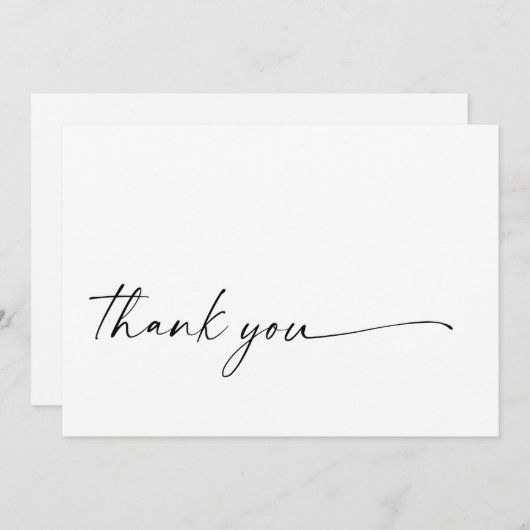 Chic + modern script bedankt platte kaart (Voorkant / Achterkant)